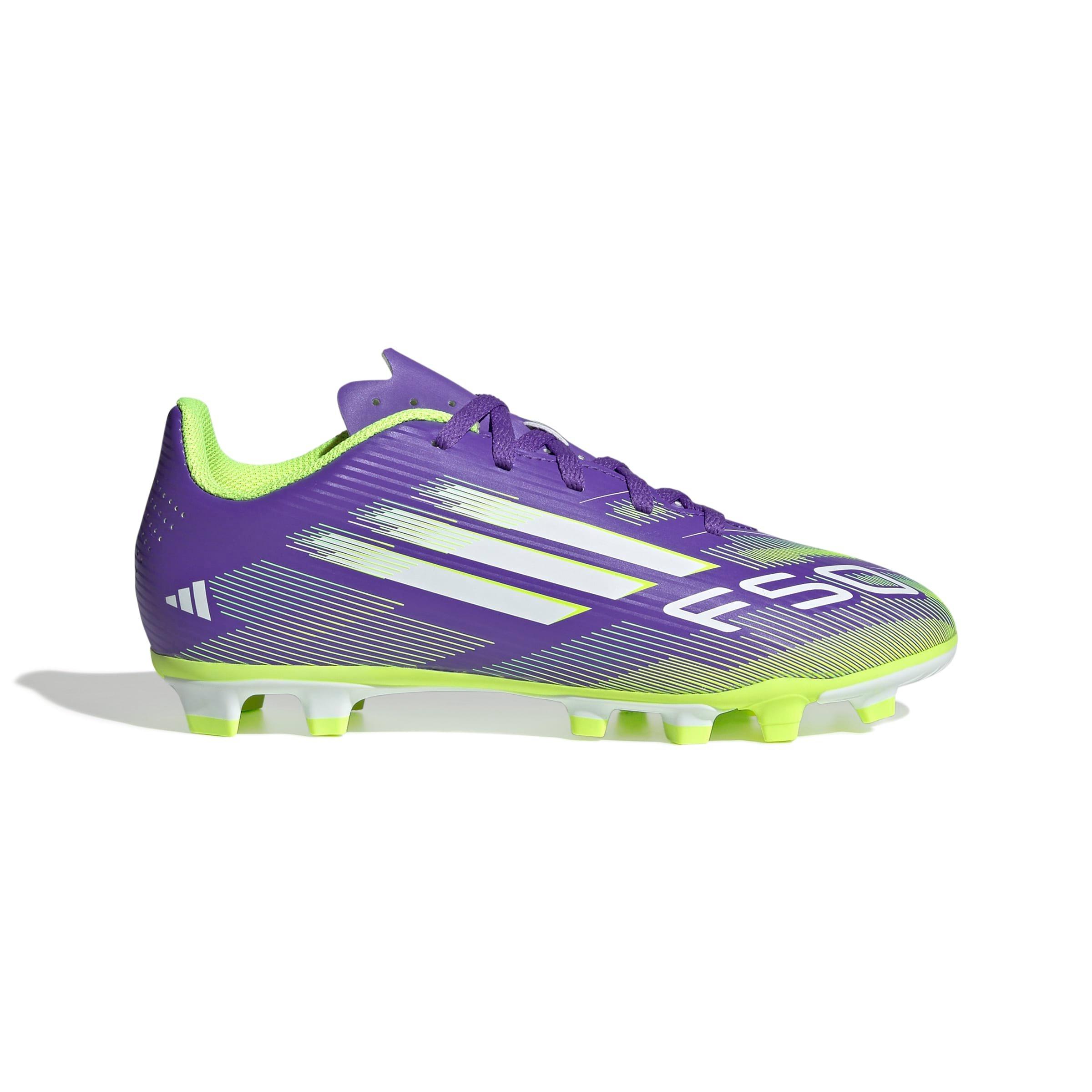 adidas F50 League "Radient" Grade School Kids' Soccer Cleat - PURPLE/YELLOW